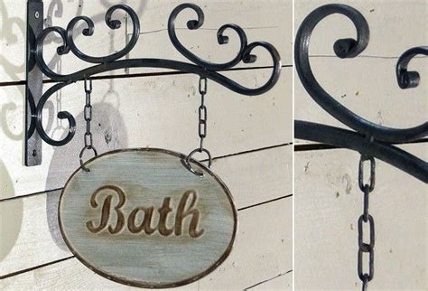 metal bath sign with hanging bracket|Double.